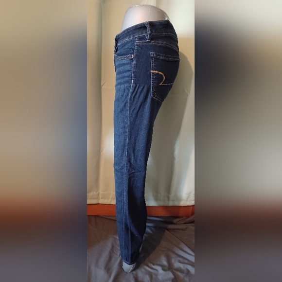 🍒 American Eagle Outfitters Blue Straight Jeans Classic Fit - Picture 5 of 9